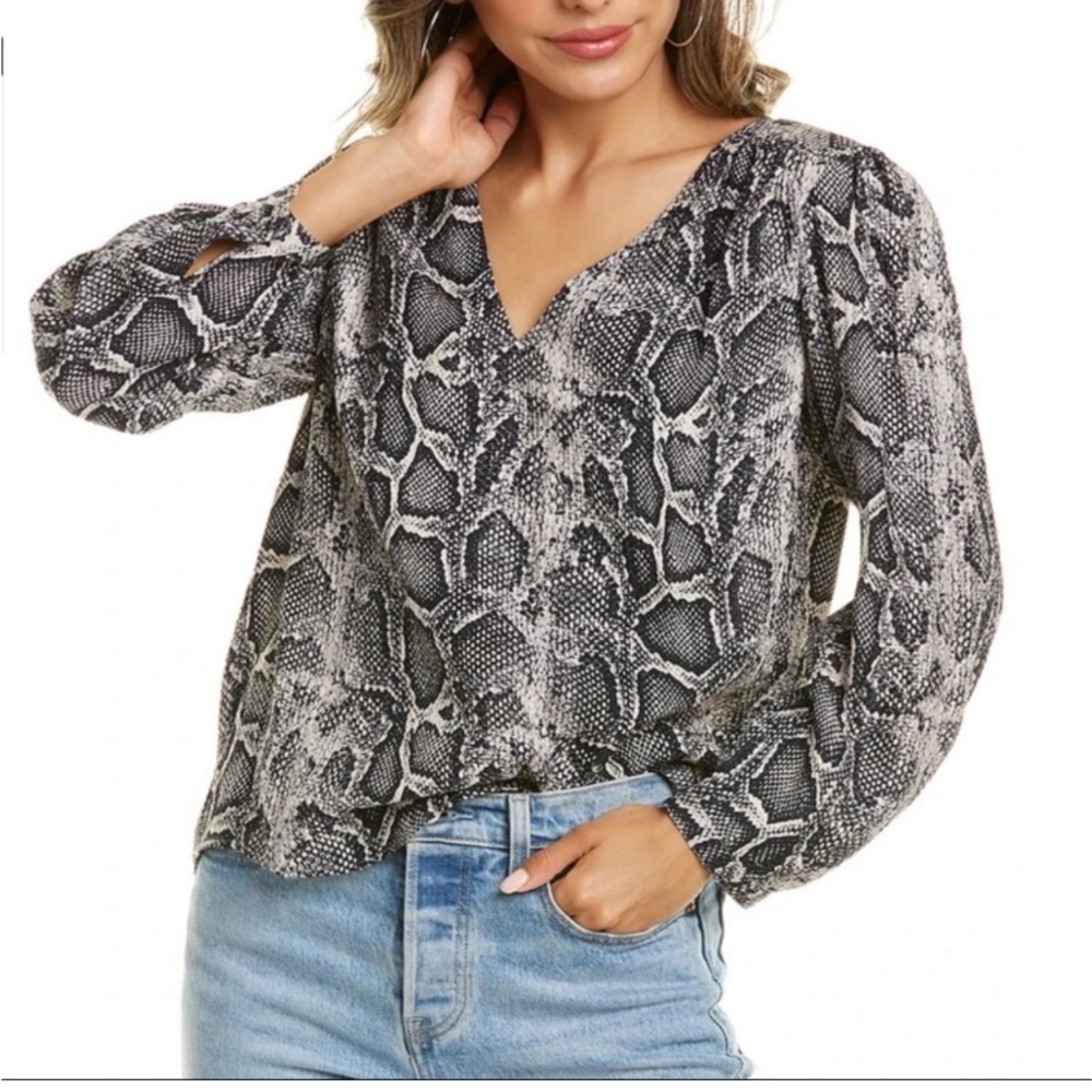 Rebecca Taylor Snake Print  Silk Blouse size 4